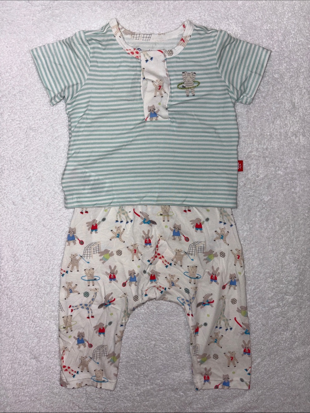 Magnetic me Furry Field Magnetic Top + Pant Set unisex 0-3m